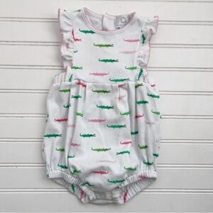 THE PROPER PEONY EUC 100% Pima Cotton Colorful Alligator Ruffle Bubble